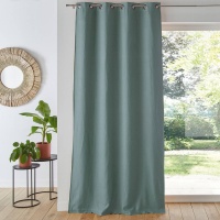 Штора Затемняющая из стиранного льна с люверсами Onega 350 x 135 см синий LA REDOUTE INTERIEURS  фото, kupilegko.ru